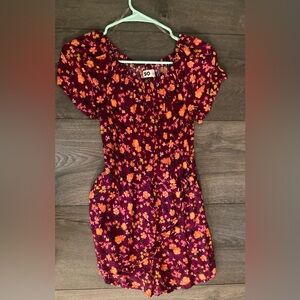 SO Floral Dress with Orange and Pink Accents
